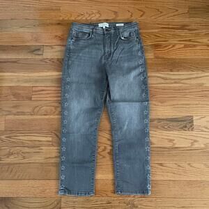 Current/Elliott Women 32 Straight Leg Jeans Luna Star Original Cigarette Stretch